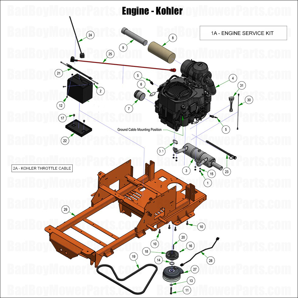 3752 - Bad Boy Mower Parts Lookup > 2025 > Maverick HD > Engine - Kohler ECV749 EFI